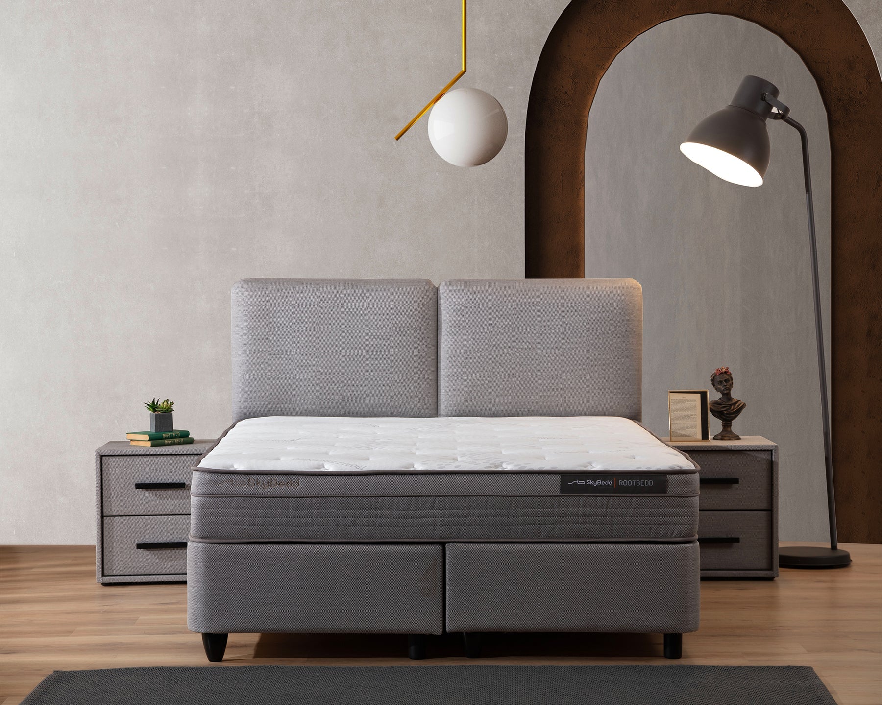 Boxspring met Opbergruimte Rootbedd - Complete set - Luxe 7-zone hybrid matras 500 pockets/m² - Extra opbergruimte