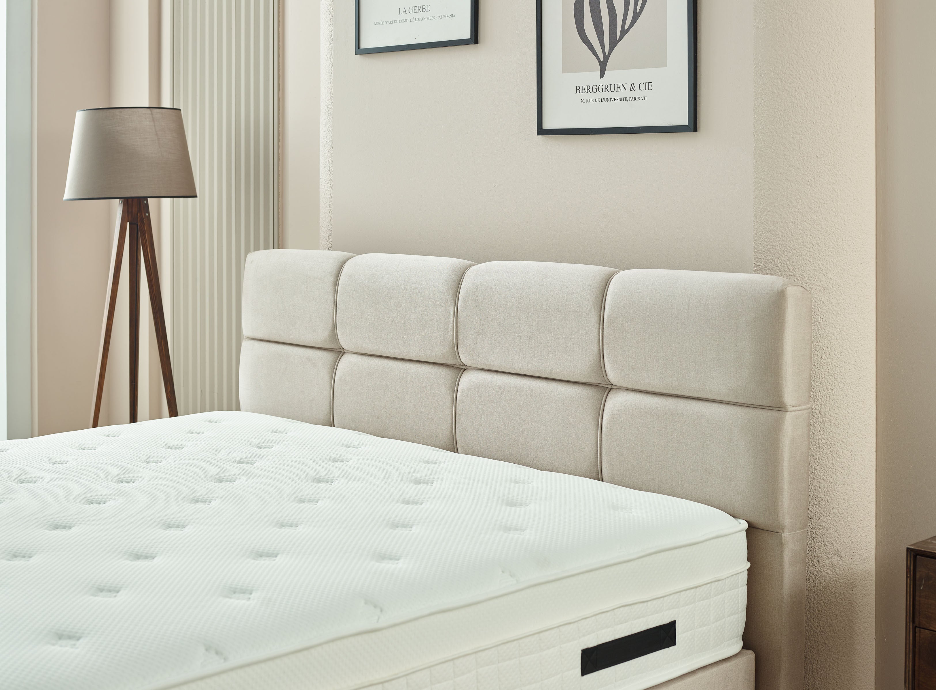 Boxspring - LaVida Beige - Complete set - Luxe 5-zone matras 500 pockets/m² met ingebouwde topper