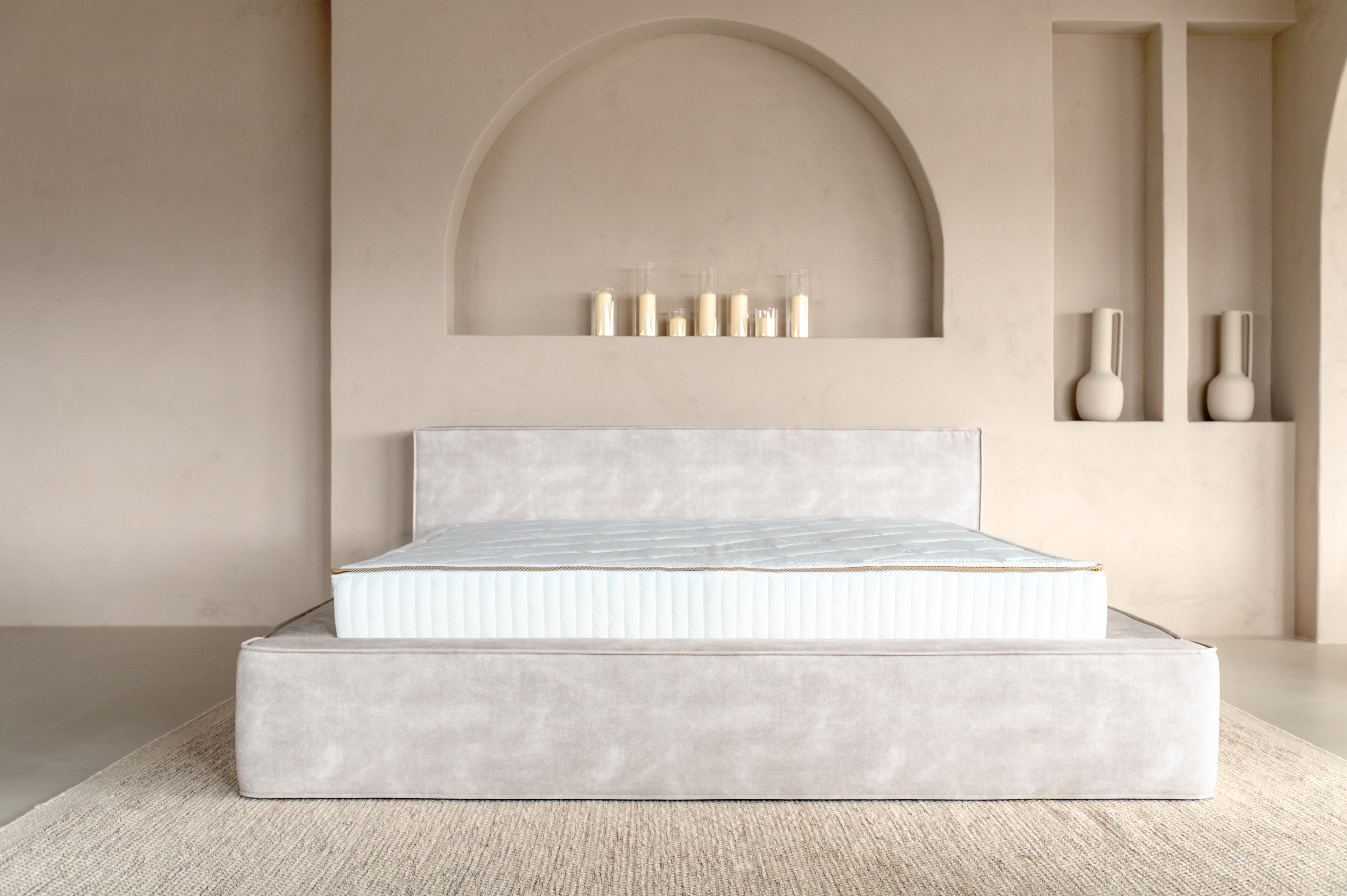 Adore Elements Pearl Beige bed met Opbergruimte - (Optioneel) Luxe 7-zone matras met Tencel