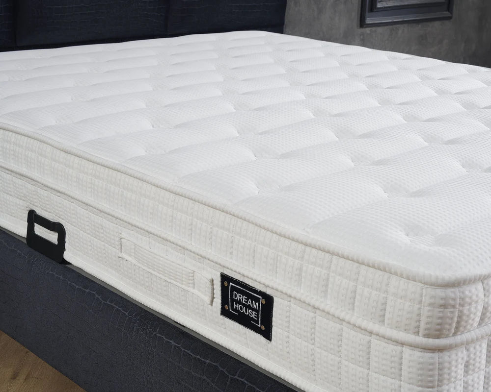 Boxspring met opbergruimte - Snakeskin Zwart - Complete set - Luxe 7-zone matras 500 pockets/m² met ingebouwde topper