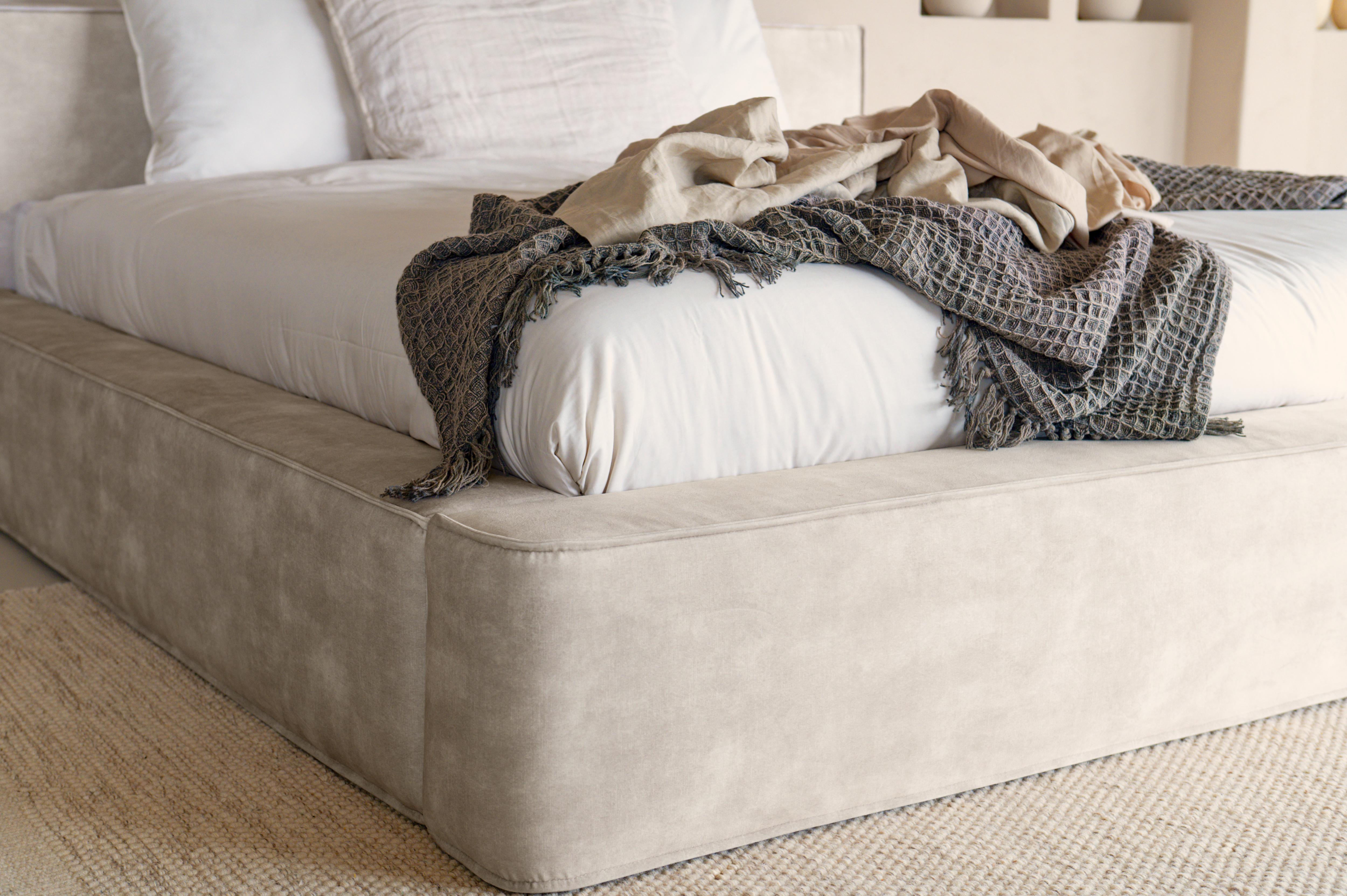 Adore Elements Pearl Beige bed met Opbergruimte - (Optioneel) Luxe 7-zone matras met Tencel