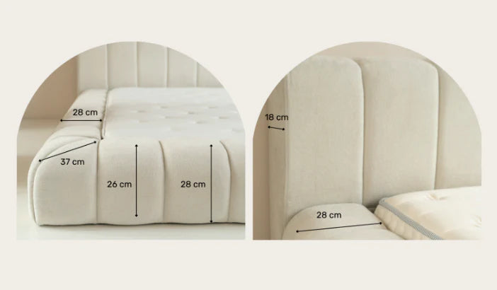 Adore Beige Deluxe bed - Modern laag zweefbed